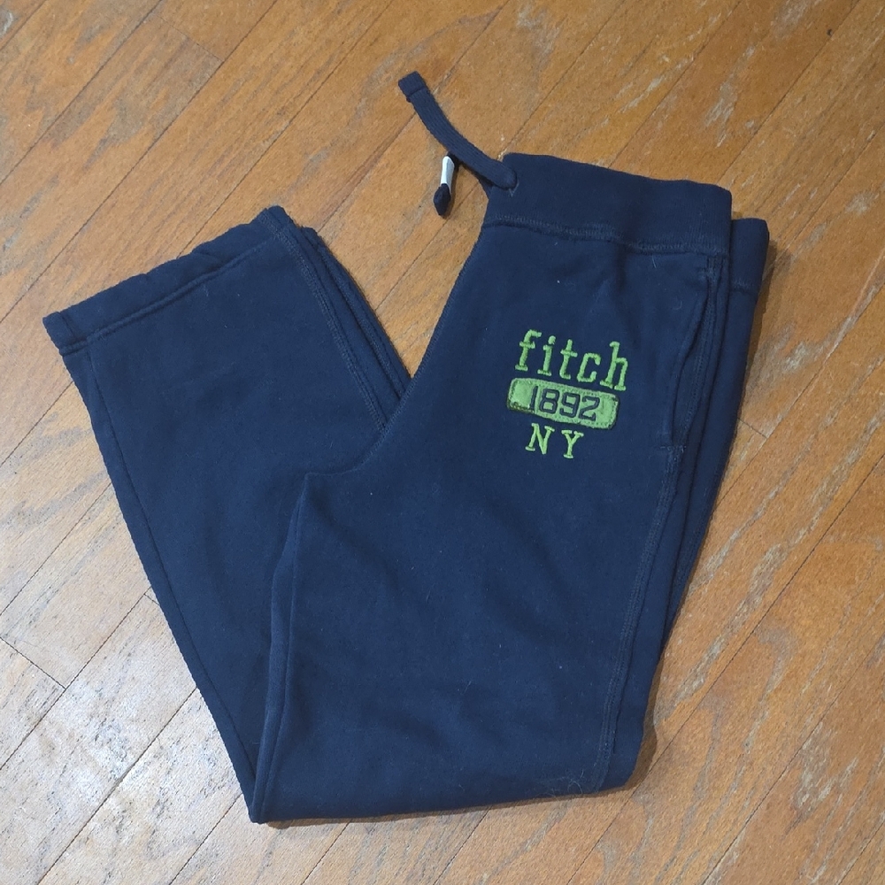 Abercrombie Kids Navy Sweatpants with Green Logo